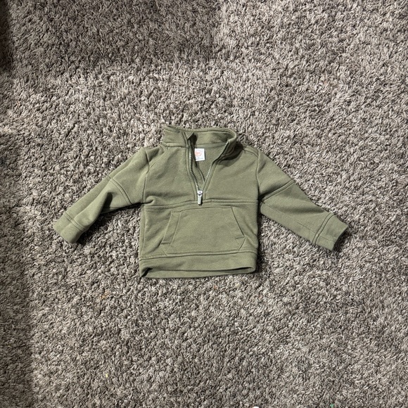Wonder Nation Kids Olive Half-Zip Sweatshirt - Picture 1 of 3